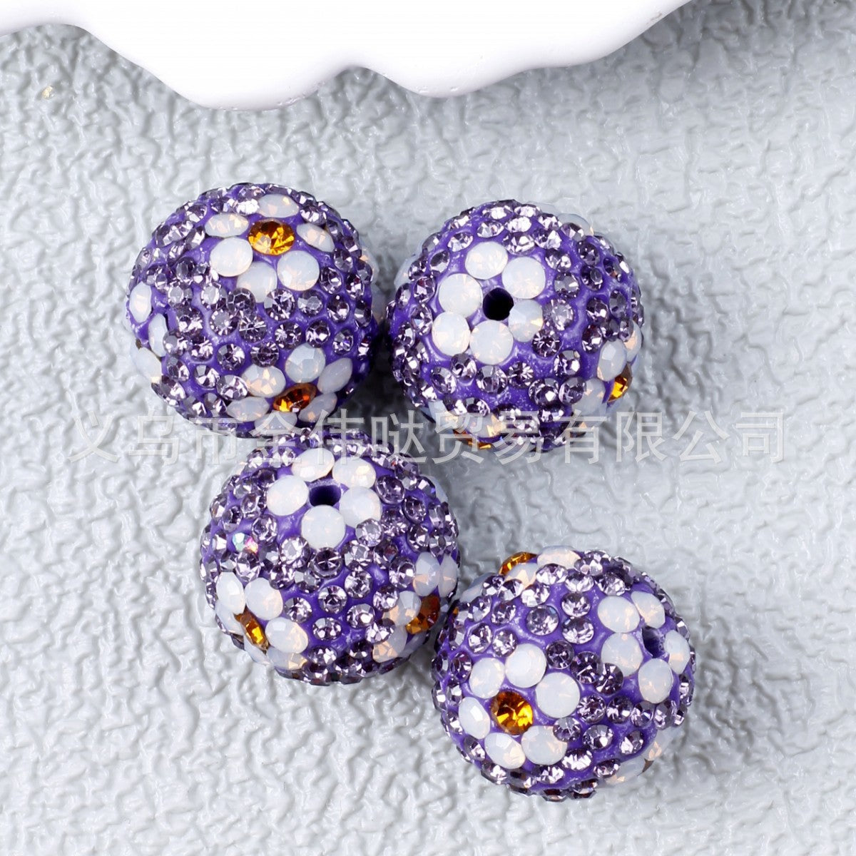 Wholesale 10pcs Full Drill Plum Blossom Soft Clay Drill Ball Straight Hole Beads